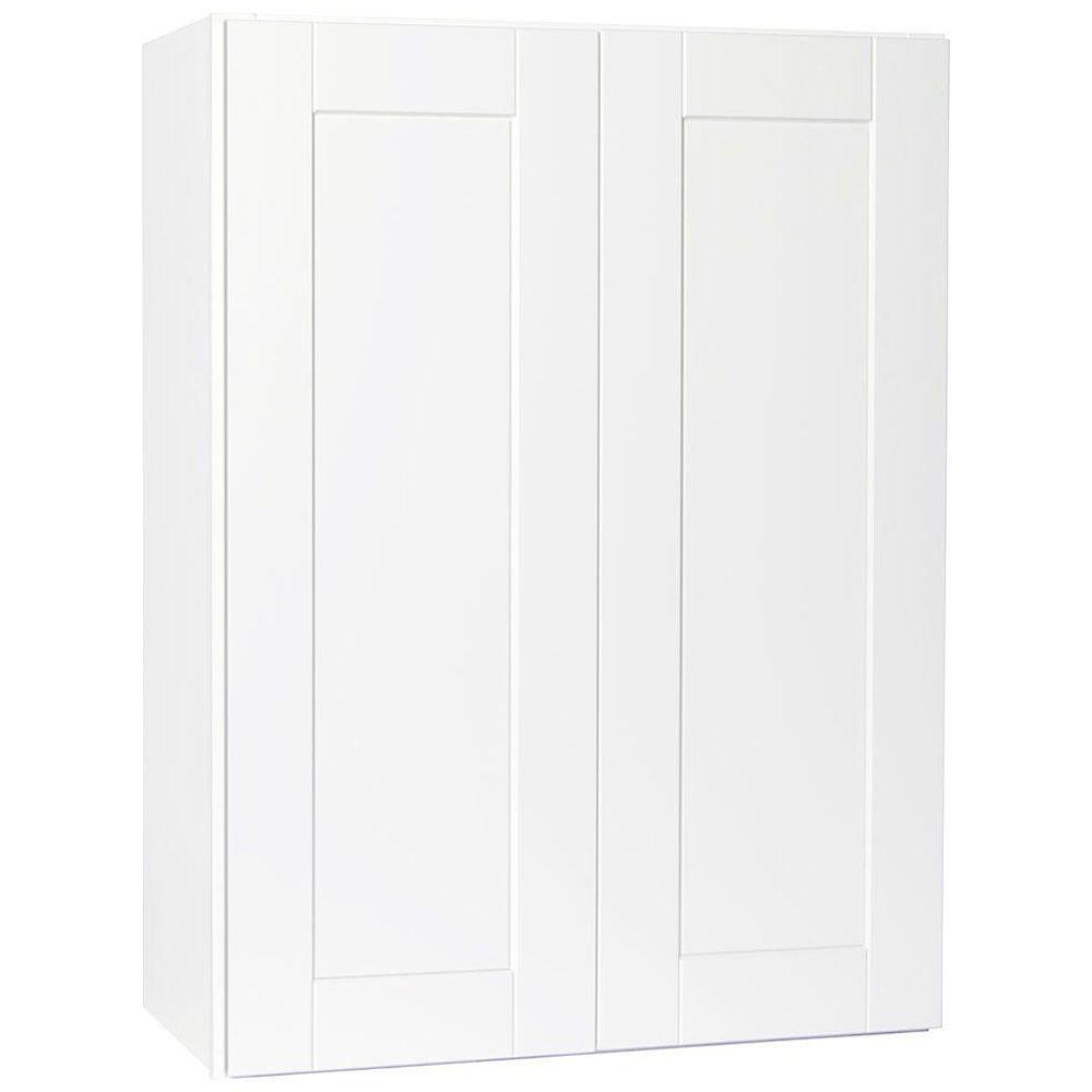 Hampton Bay Shaker Assembled 27x36x12 in. Wall Kitchen in Satin