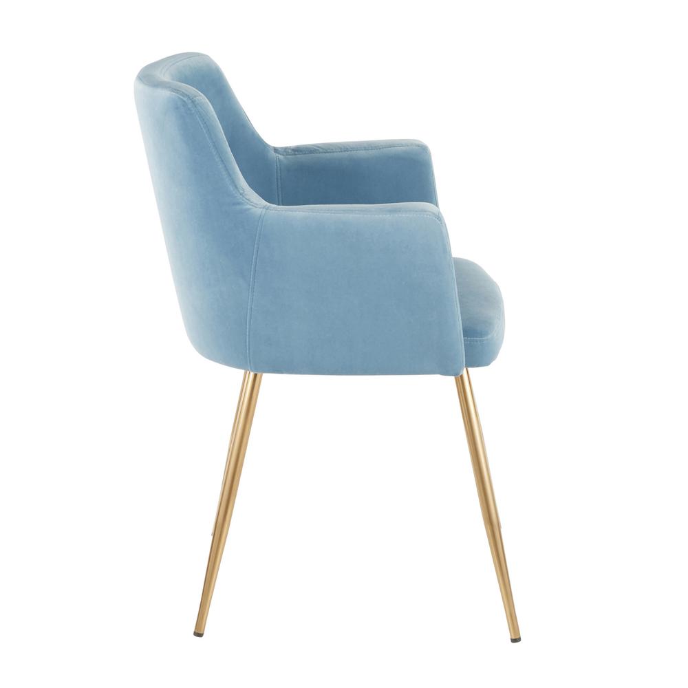 Lumisource Andrew Light Blue Velvet And Gold Metal Dining Chair Set Of 2 Ch Andrw Auvbu2 The Home Depot