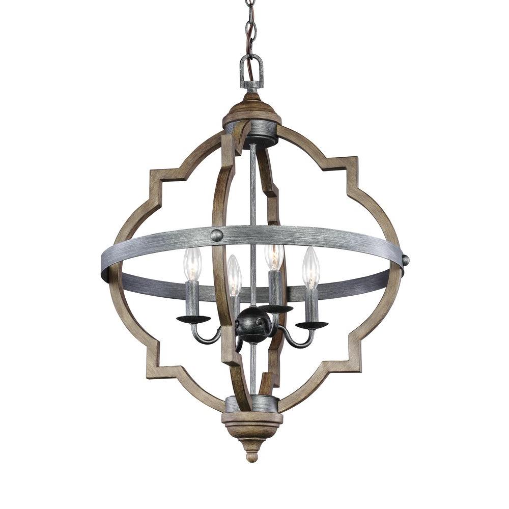 Sea Gull Lighting Perryton 8 Light Blacksmith Pendant 6615008en 839 The Home Depot 