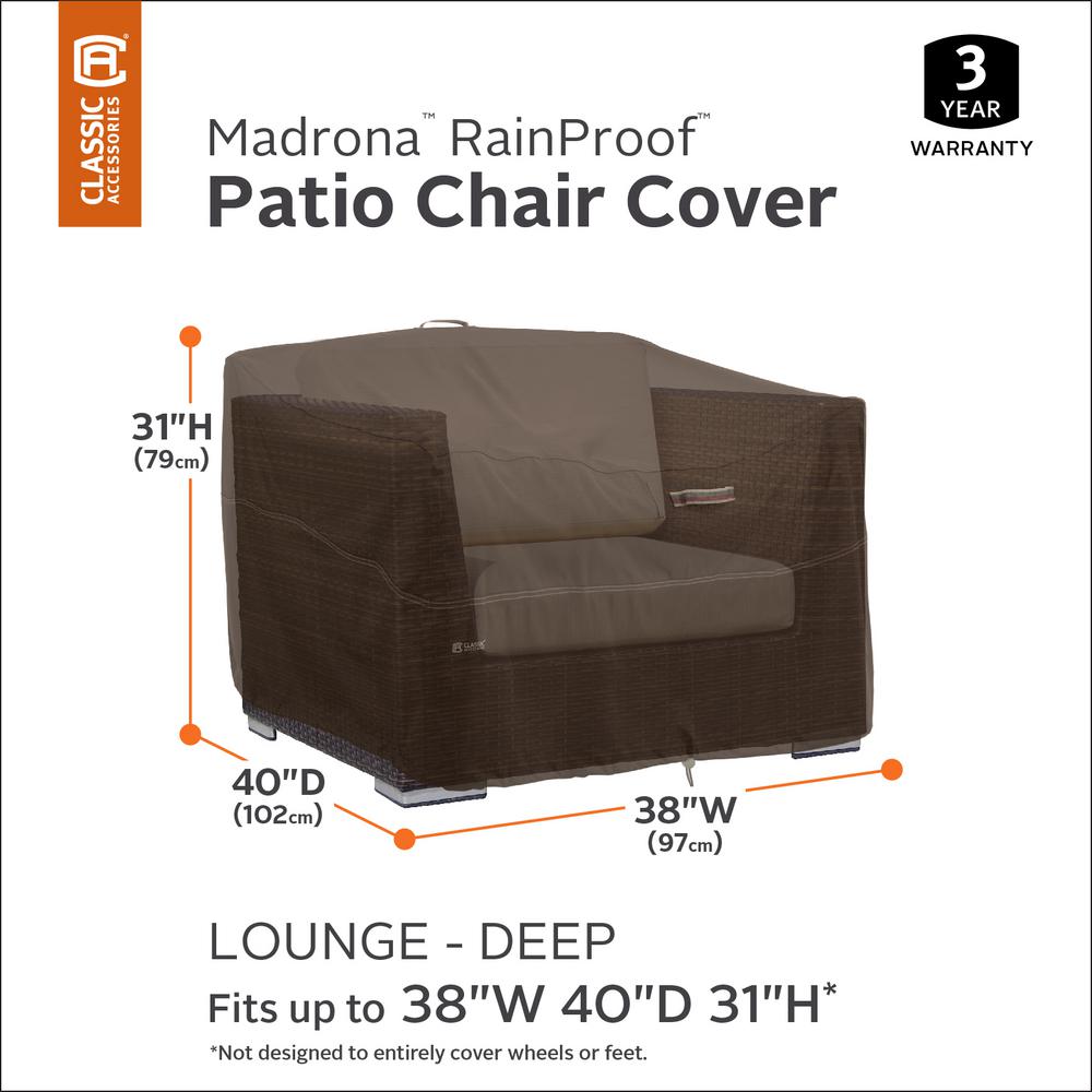 Classic Accessories Madrona Rainproof Patio Deep Lounge Chair Cover 55 741 016601 Rt The Home Depot