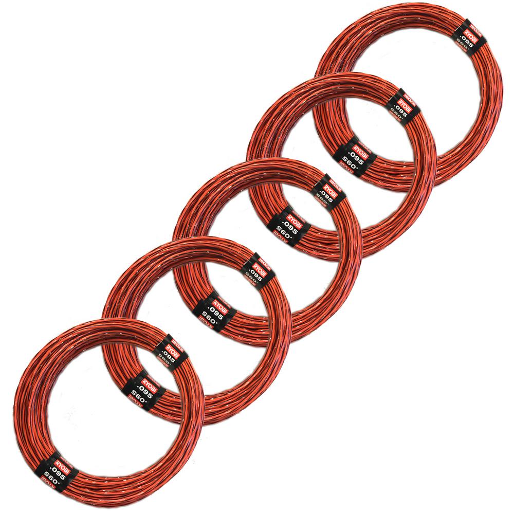 Ryobi Pre-Cut Spiral Line 0.095 inch x 16 ft. (5-Pack) by Ryobi