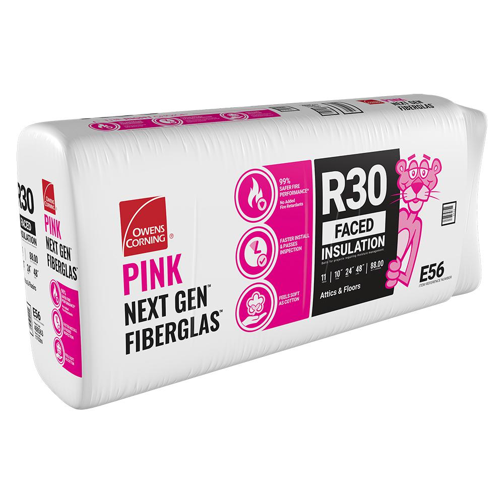 Owens Corning R 30 Kraft Faced Fiberglass Insulation Batt 24 In X 48 In E56 The Home Depot