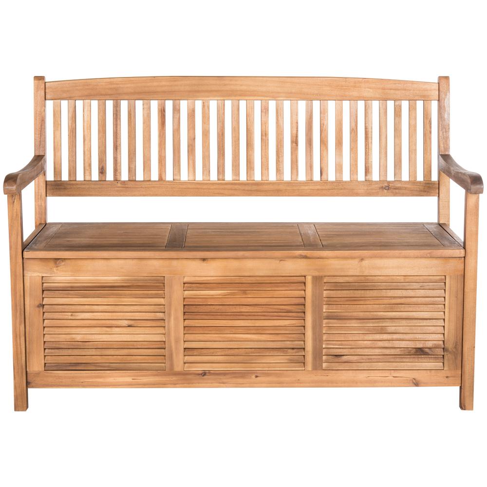 Safavieh Brisbane 2 Person Natural Wood Outdoor Bench Pat7017b