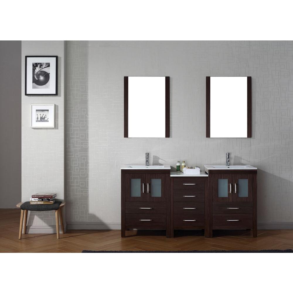Virtu Usa Dior 66 In W Bath Vanity Espresso With Ceramic Virtu Usa Dior 66 In W Bath Vanity Espresso With Ceramic