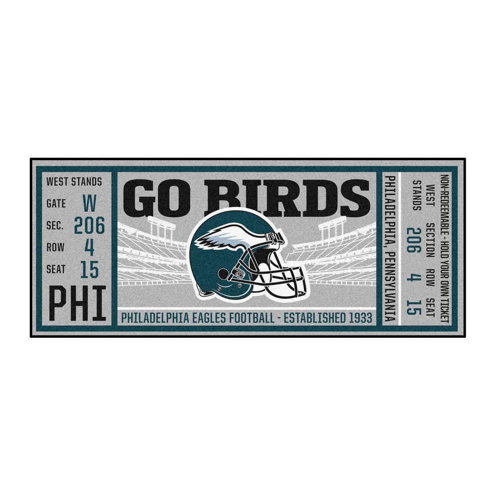 FANMATS NFL Philadelphia Eagles 30 in. x 72 in. Indoor Ticket Runner