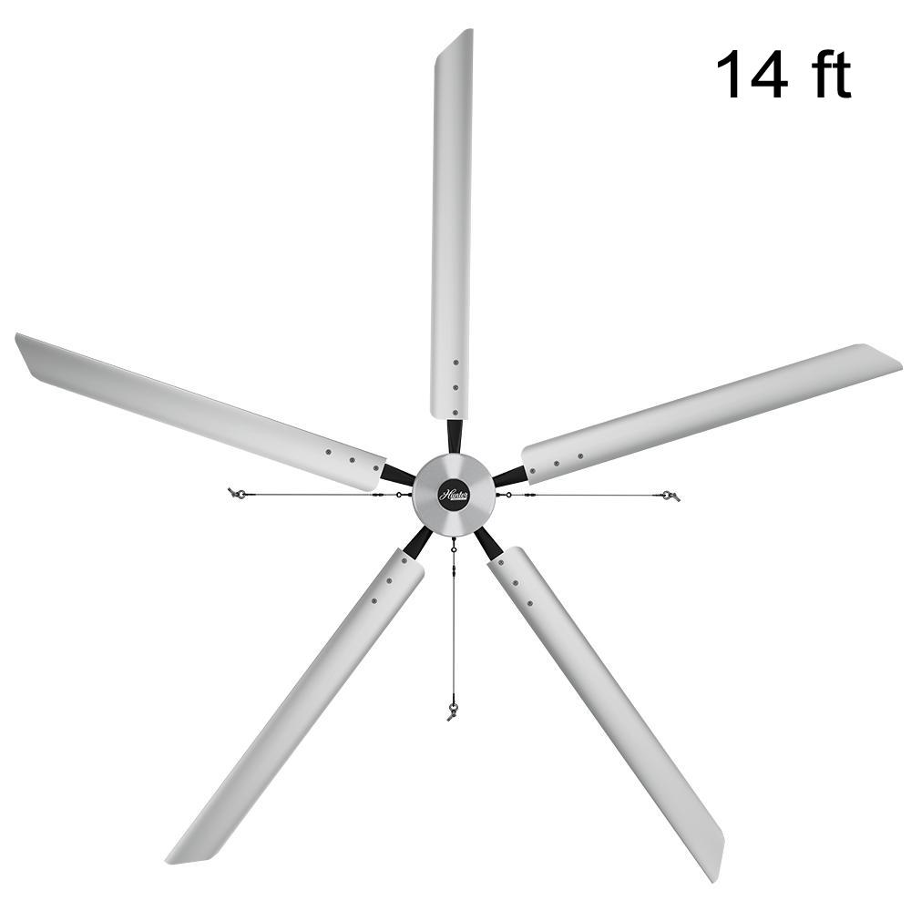 Hunter Industrial Titan 14 Ft 460 Volt Indoor Anodized Aluminum 3 Hunter Industrial Titan 14 Ft 460 Volt Indoor Anodized Aluminum 3 Phase Commercial Ceiling