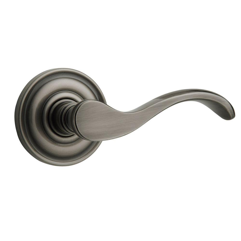 Baldwin Dummy Door Levers The Home Depot Estate Antique Nickel Full Dummy Wave Door Lever