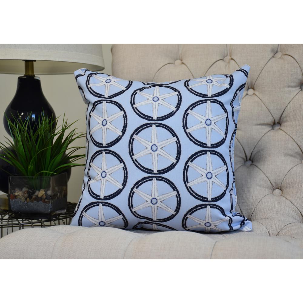 Nautical Blue Geometric 20 In X 20 In Throw Pillow Pg1235bl18 20