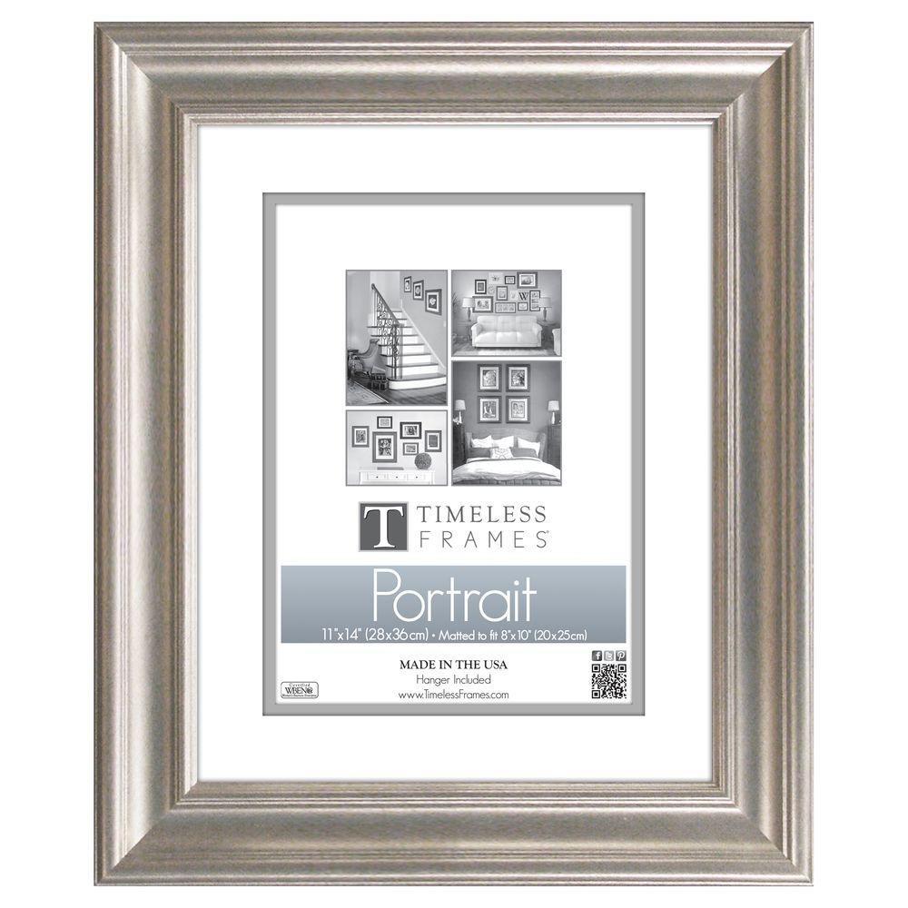 Timeless Frames Lauren 1 Opening 11 In X 14 In Silver Matted