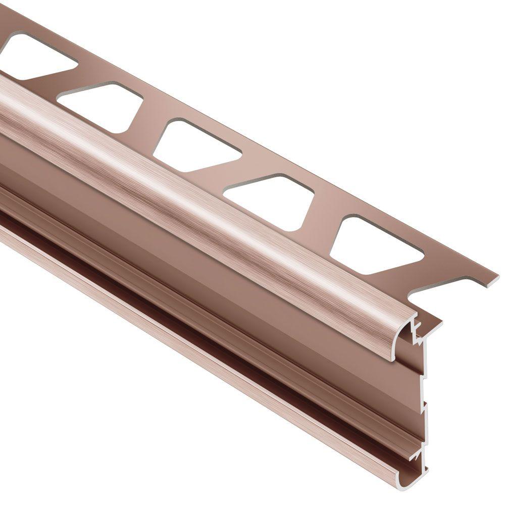 Schluter Rondec Ct Brushed Copper Anodized Aluminum 1 2 In X 8 Ft