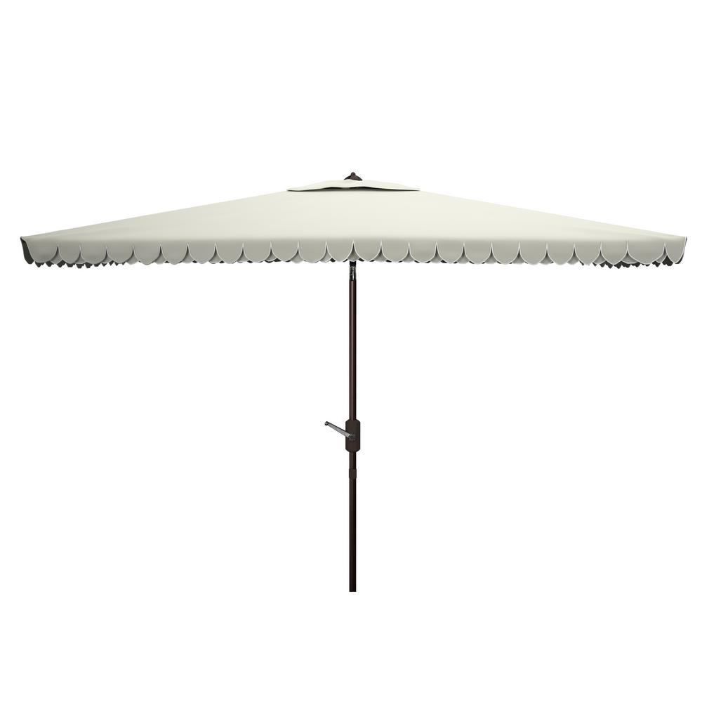 Safavieh Elegant Valance 10 Ft Aluminum Market Tilt Patio Umbrella In Beige White Pat8306c The Home Depot