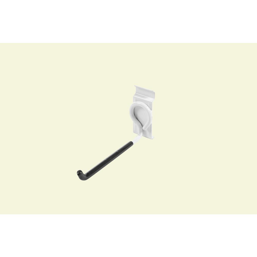 WallTech 4 in. x 1.75 in. White Steel Short Double Hook Bracket for