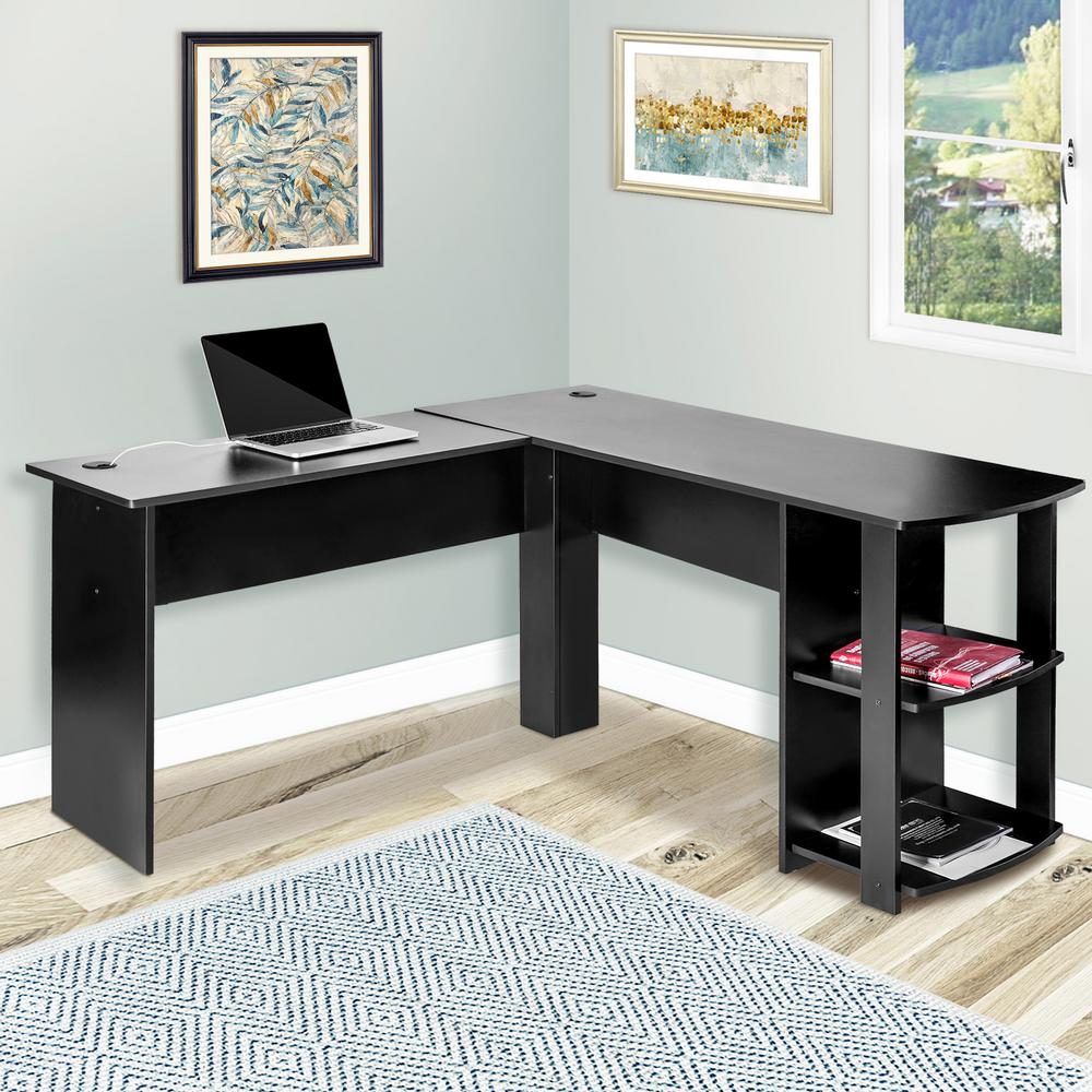 Harper Bright Designs Black L Shaped Computer Desk With
