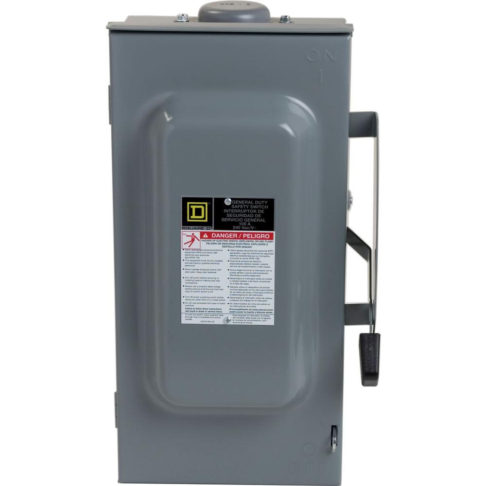SQ D Square D 60 Amp Disconnect Safety Switch D322NRB 240 vac Type 3R