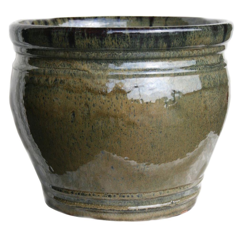 MARIPOSA POTTERY 17.25 in. Ceramic Large Jackson Pot in Moss Green ...