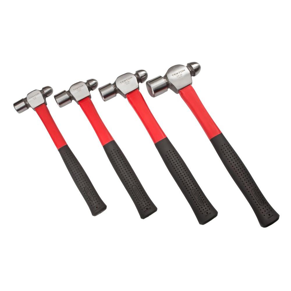 TEKTON 8, 12, 16, 24 oz. Ball Peen Hammer Set (4-Piece)-30409 - The ...