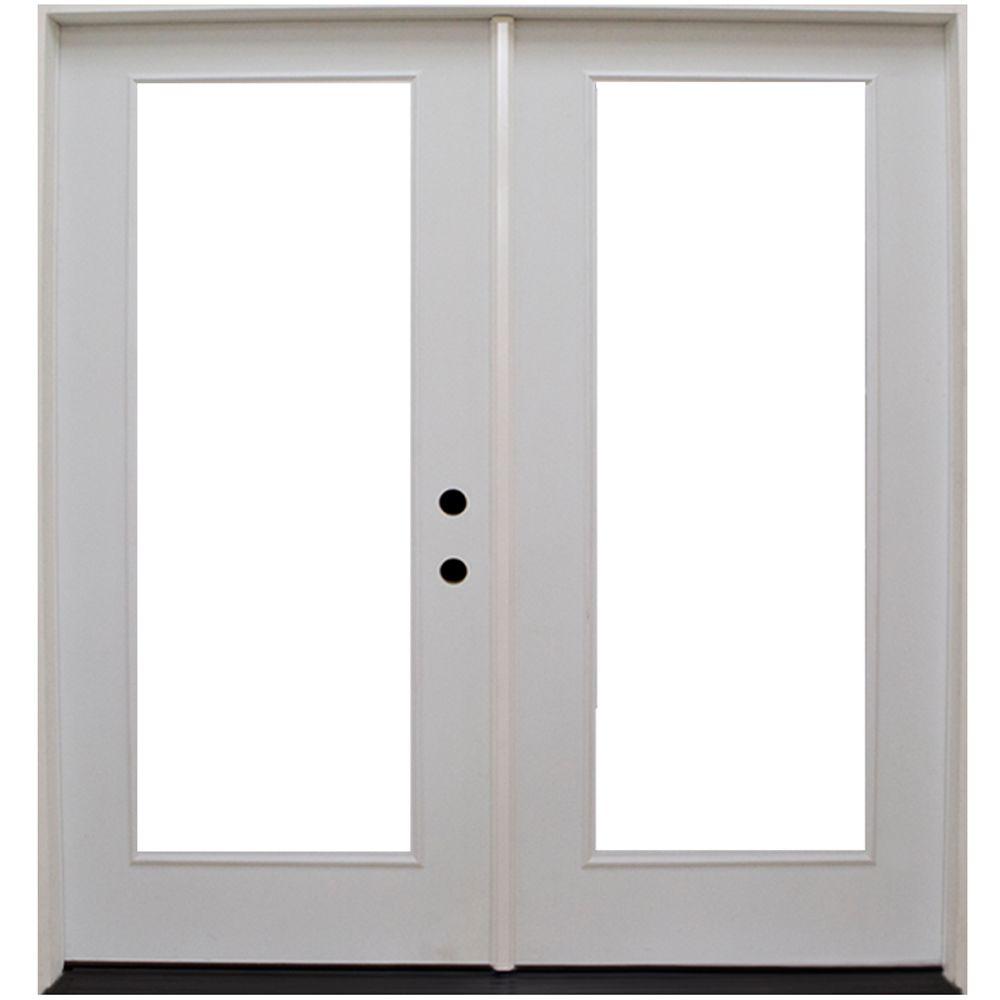 Steves Sons 56 In X 80 Primed White Fiberglass Prehung Left 56 In X 80 Primed White Fiberglass Prehung Left Hand Inswing Full Lite Patio Door