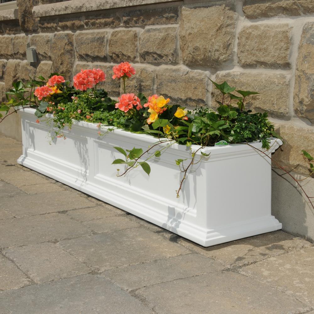 White Window Boxes Planters The Home Depot