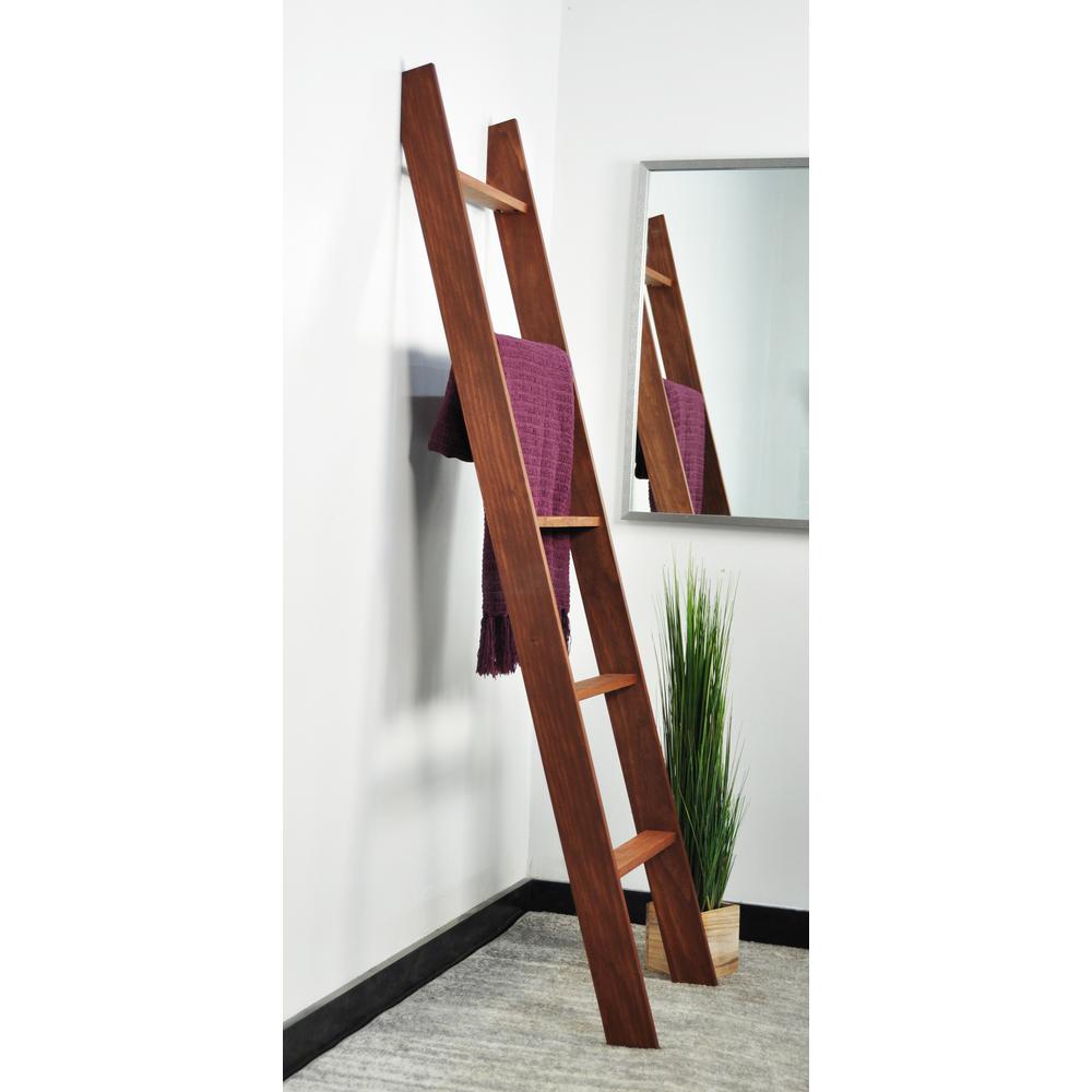 BrandtWorks Lucus 72 In Chestnut Wooden Decorative Blanket Ladder 201L The Home Depot