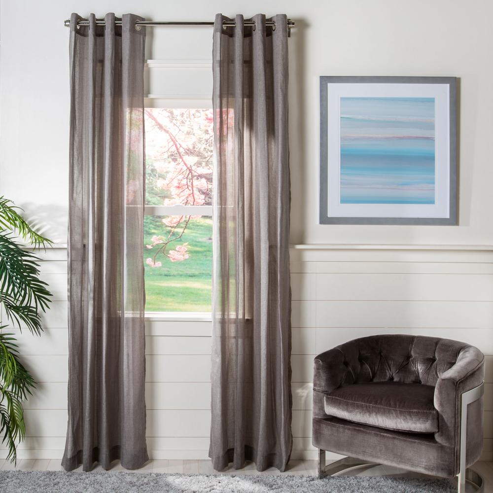Charcoal Sheer Curtains Drapes Window Treatments The