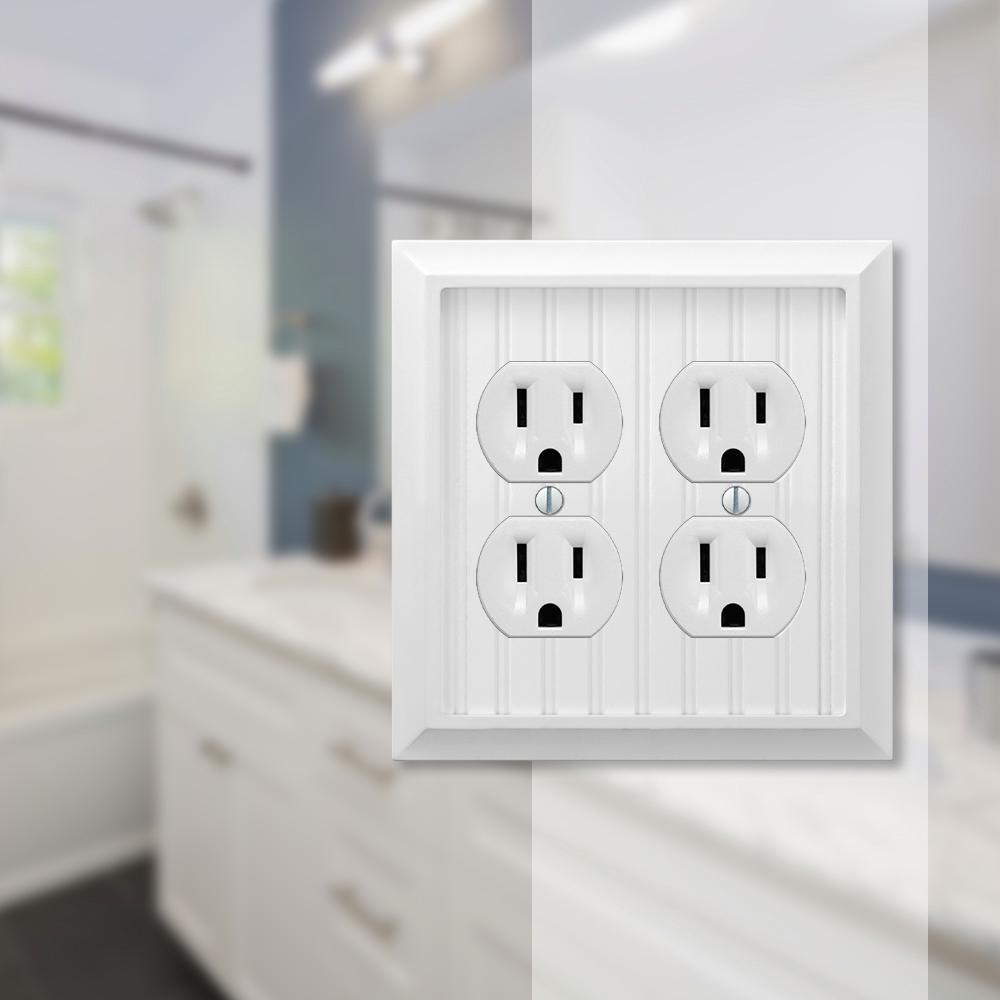 White 2Gang Outlet Wall Plates Wall Plates The Home Depot