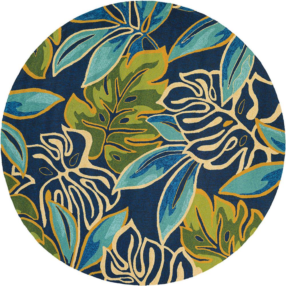 Couristan Covington Areca Palms Azure Forest Green 8 Ft X Round Indoor Outdoor Area Rug