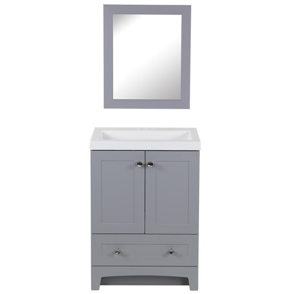 Home Decorators Collection Thornbriar 24 50 In W X 19 D Vanity Pearl Gray With Cultured Marble Top White Sink And Mirror Tb24p3 Pg The Depot - Home Decorators Collection Vanity Combo