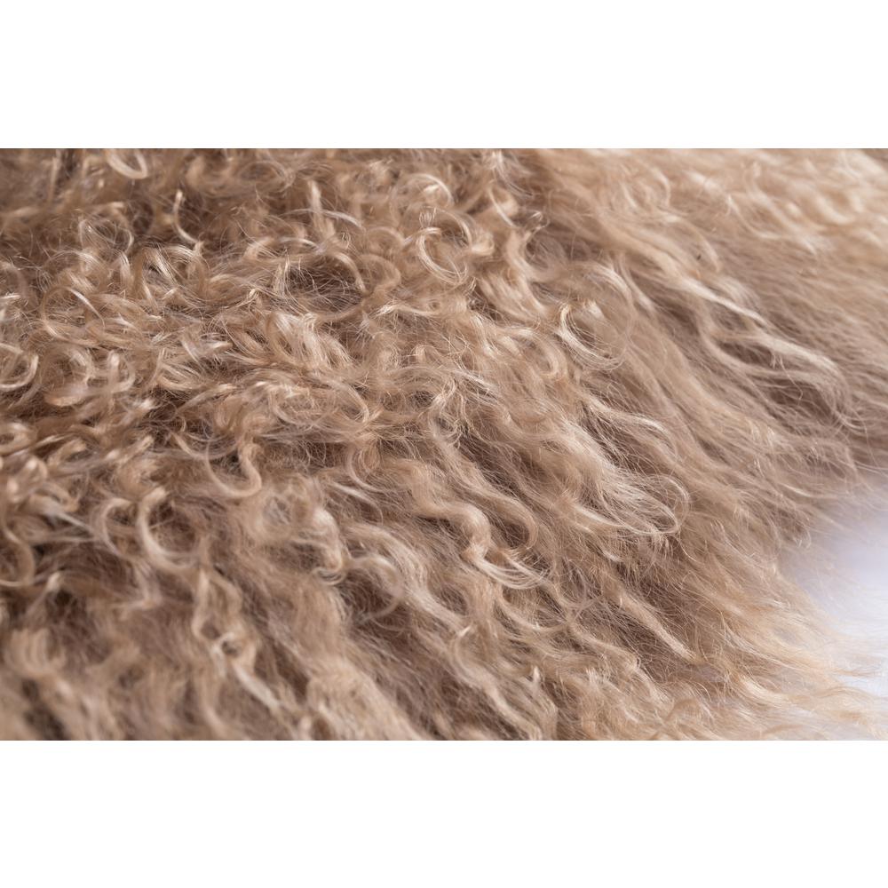 Deerlux Deerlux Beige Genuine Mongolian Lamb Fur Sheepskin 16 In