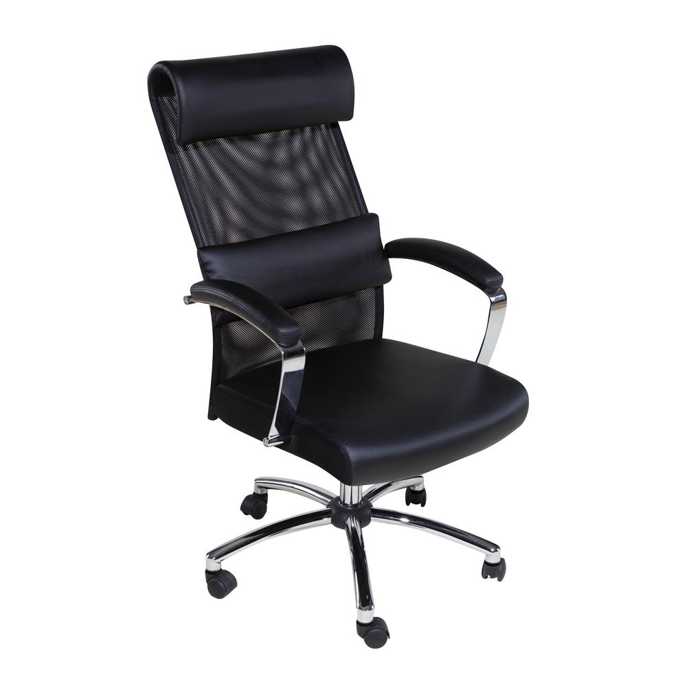 Onespace Black High Back Executive Mesh Chair With Head And Lumbar Onespace Black High Back Executive Mesh Chair With Head And Lumbar Support