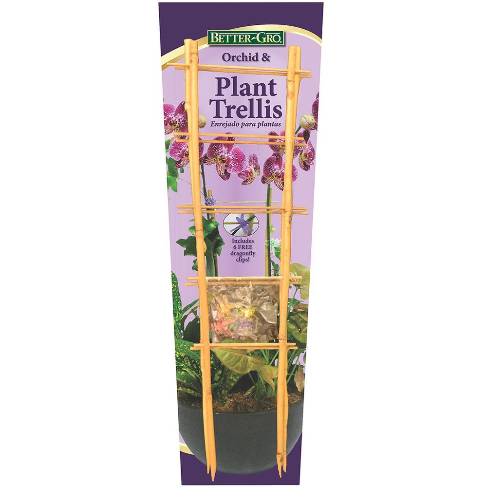 Better Gro 26 1 2 In Bamboo Orchid Trellis With Decorative Clips