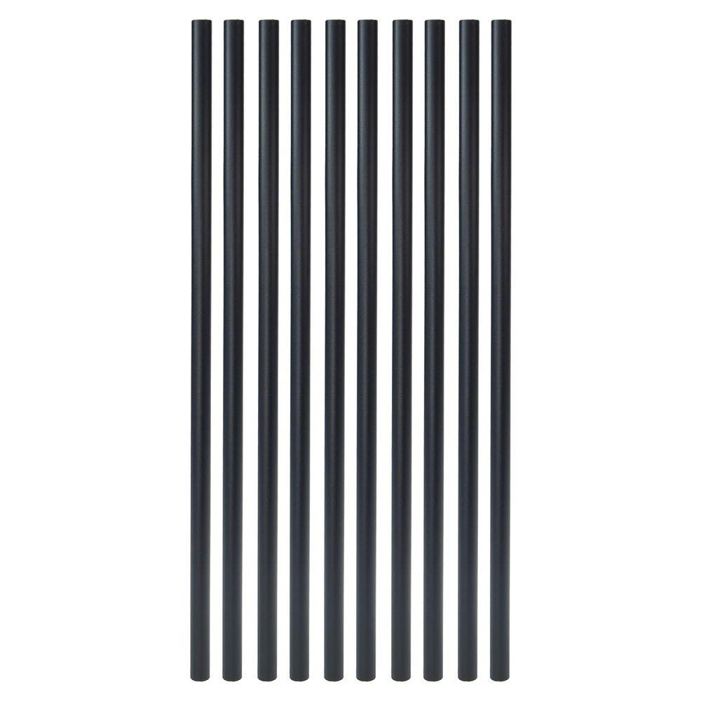 Fortress Railing Products 32 in. x 3/4 in. Black Sand Steel Round Deck Railing Baluster (10-Pack) 