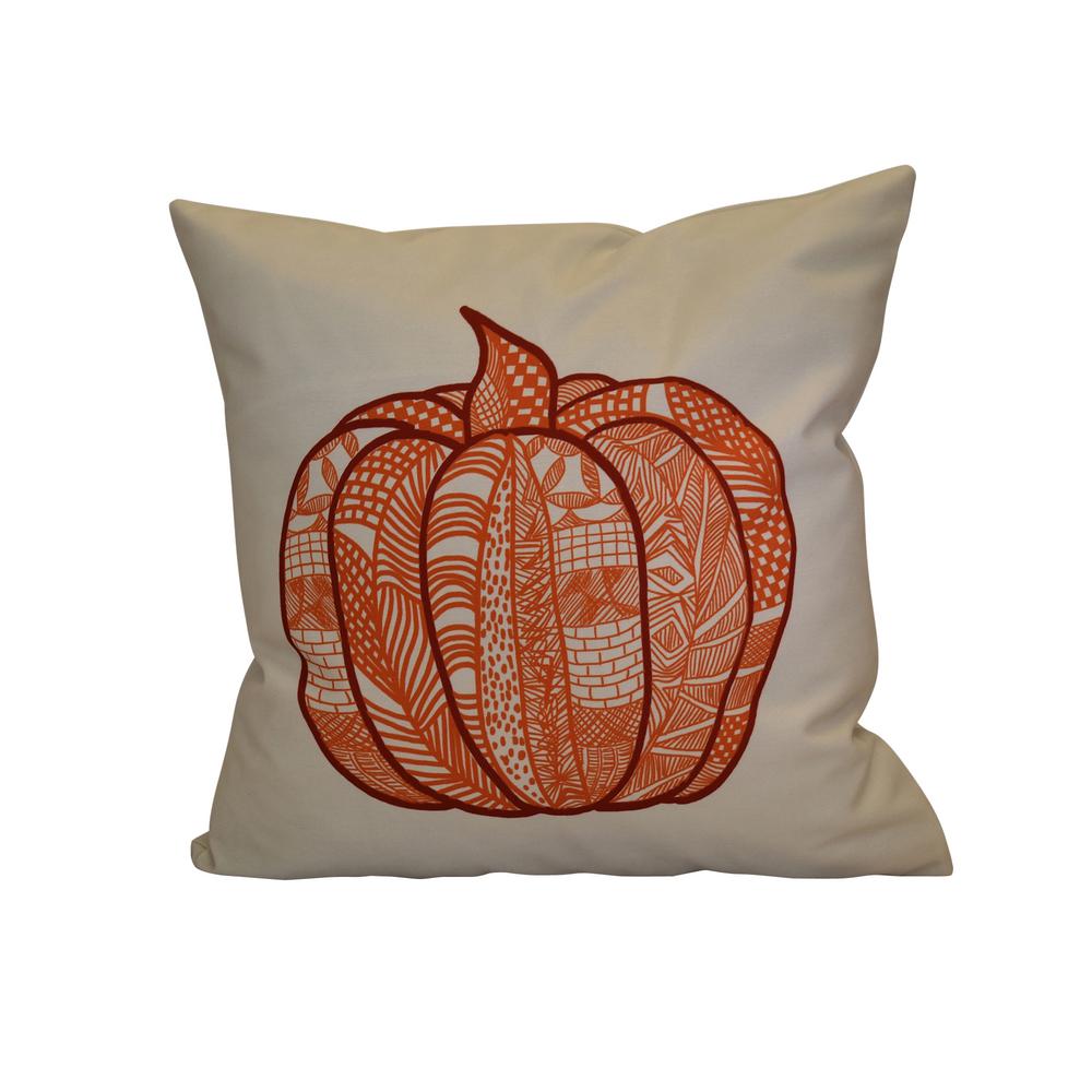 Geometric Print Pillow Cream E by design Pumpkin Spice