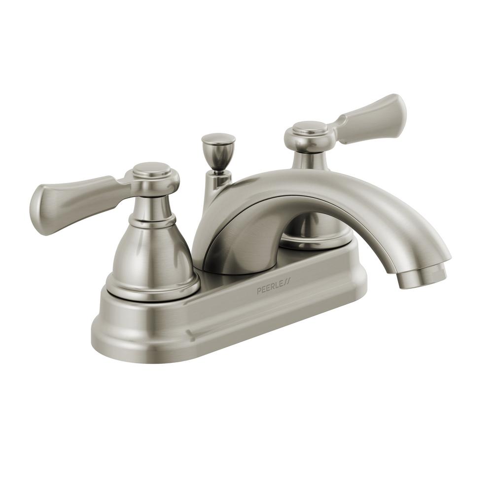 Peerless Elmhurst 4 in. Centerset 2Handle Bathroom Faucet in Brushed