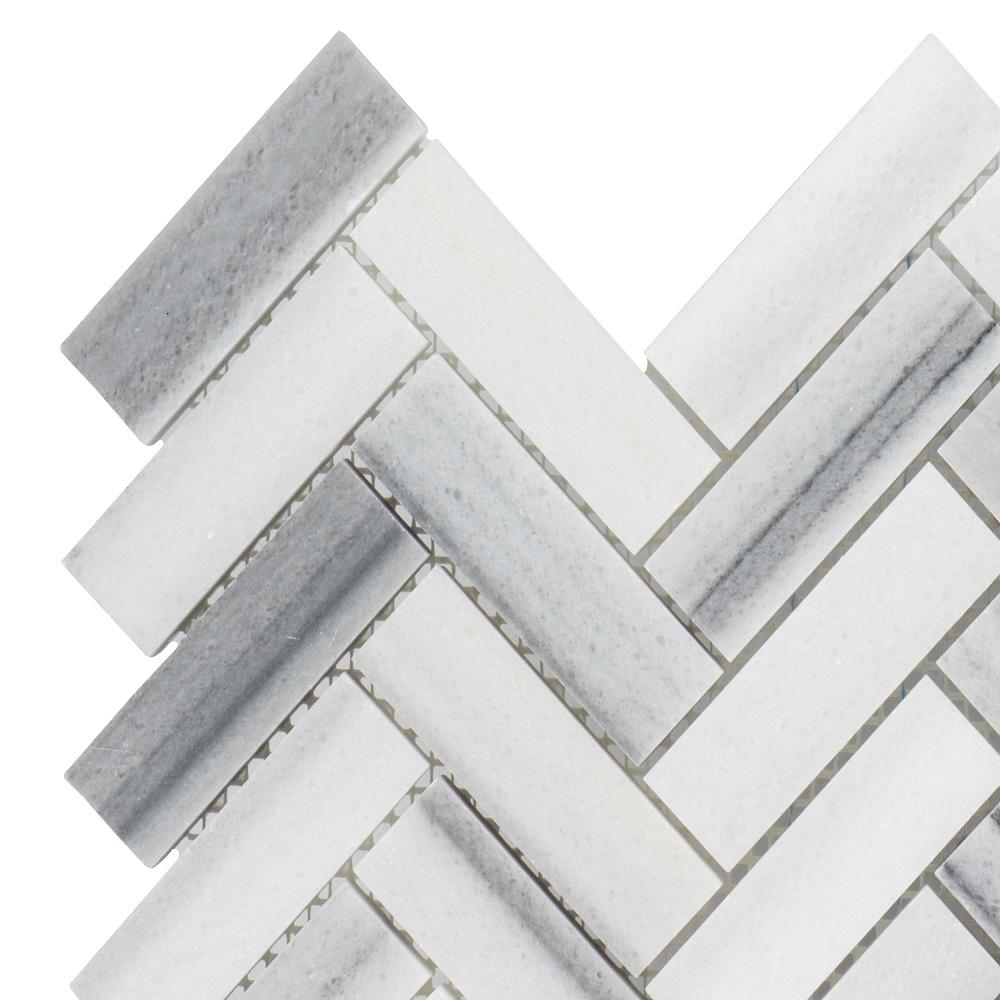 Jeffrey Court Zebra Plains 3 in. x 6 in. x 10 mm Marble Mosaic Tile