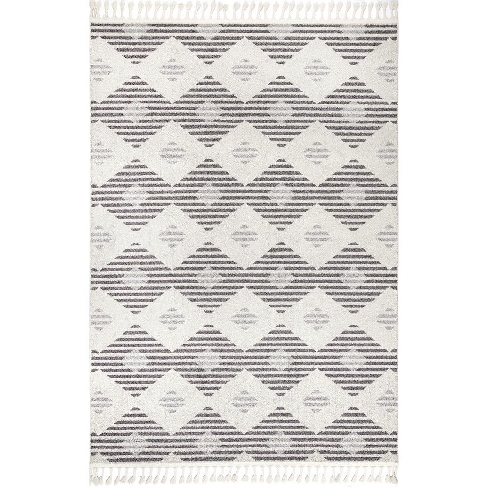 Nuloom Lynx Contemporary Diamond Striped Beige 5 Ft X 8 Ft