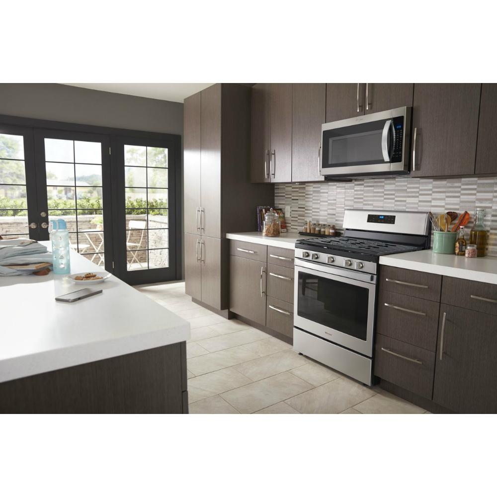 Whirlpool 2 1 Cu Ft Over The Range Microwave In Fingerprint 7 Whirlpool 2 1 Cu Ft Over The Range Microwave In Fingerprint Resistant Stainless Steel With
