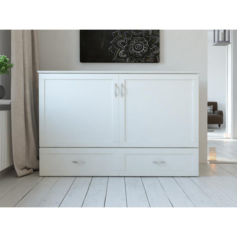 Atlantic Furniture Hamilton Murphy Bed Chest Queen White With