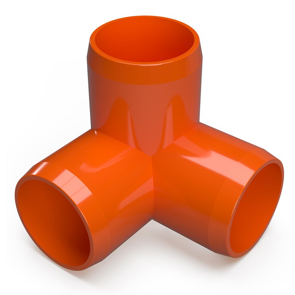 Formufit 1 In Furniture Grade Pvc 3 Way Elbow Orange 4 Pack