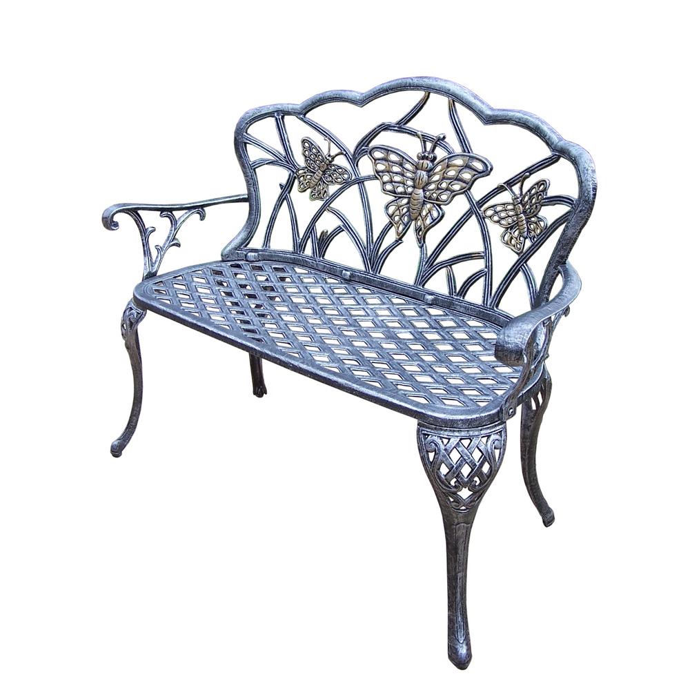 Butterfly Cast Aluminum Loveseat Bench Hd3603 Ap The Home Depot