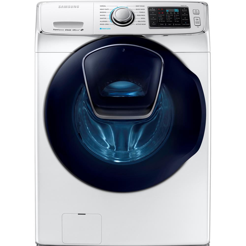 Samsung 4 5 Cu Ft High Efficiency Front Load Washer With Steam And Addwash Door In White Energy Star