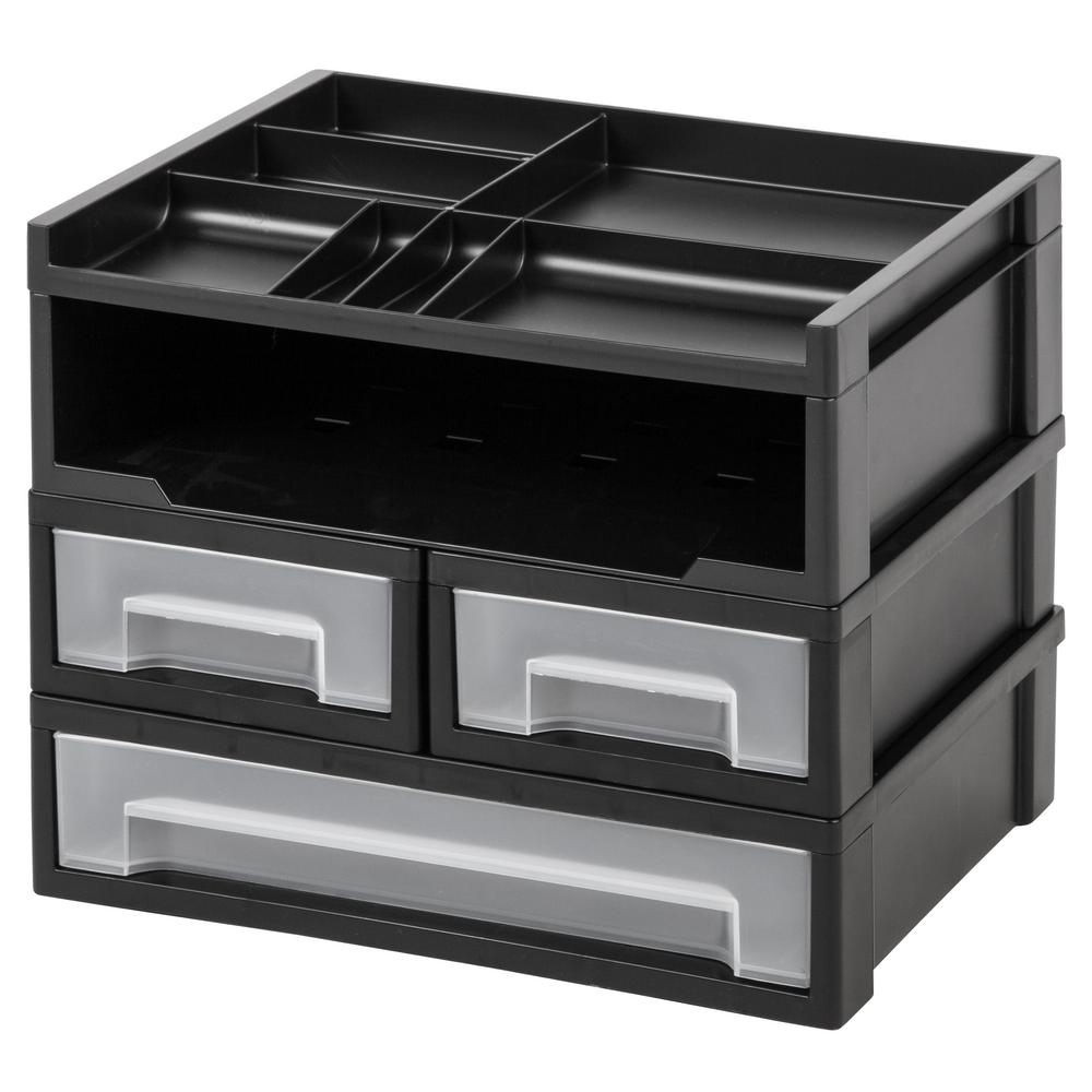 Iris 5 Piece Desk Top Organizer In Black 150042 The Home Depot