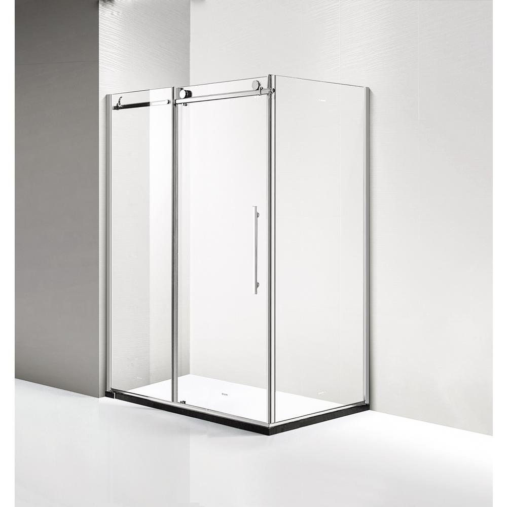 Dreamwerks 60 In X 79 In X 40 In Luxury Frameless Sliding Shower Door Kit In Stainless Steel