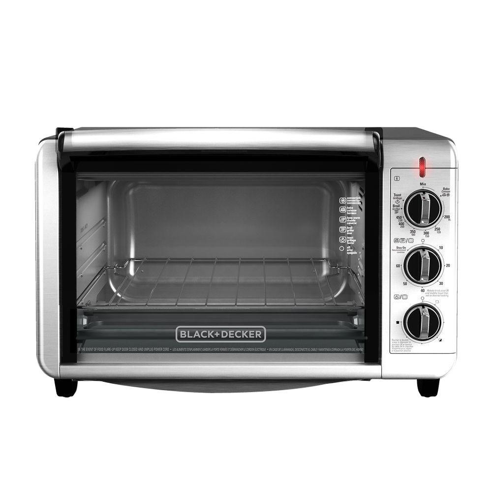 Black Decker Toaster Ovens Toasters The Home Depot 6 Slice Silver Toaster Oven Black Decker