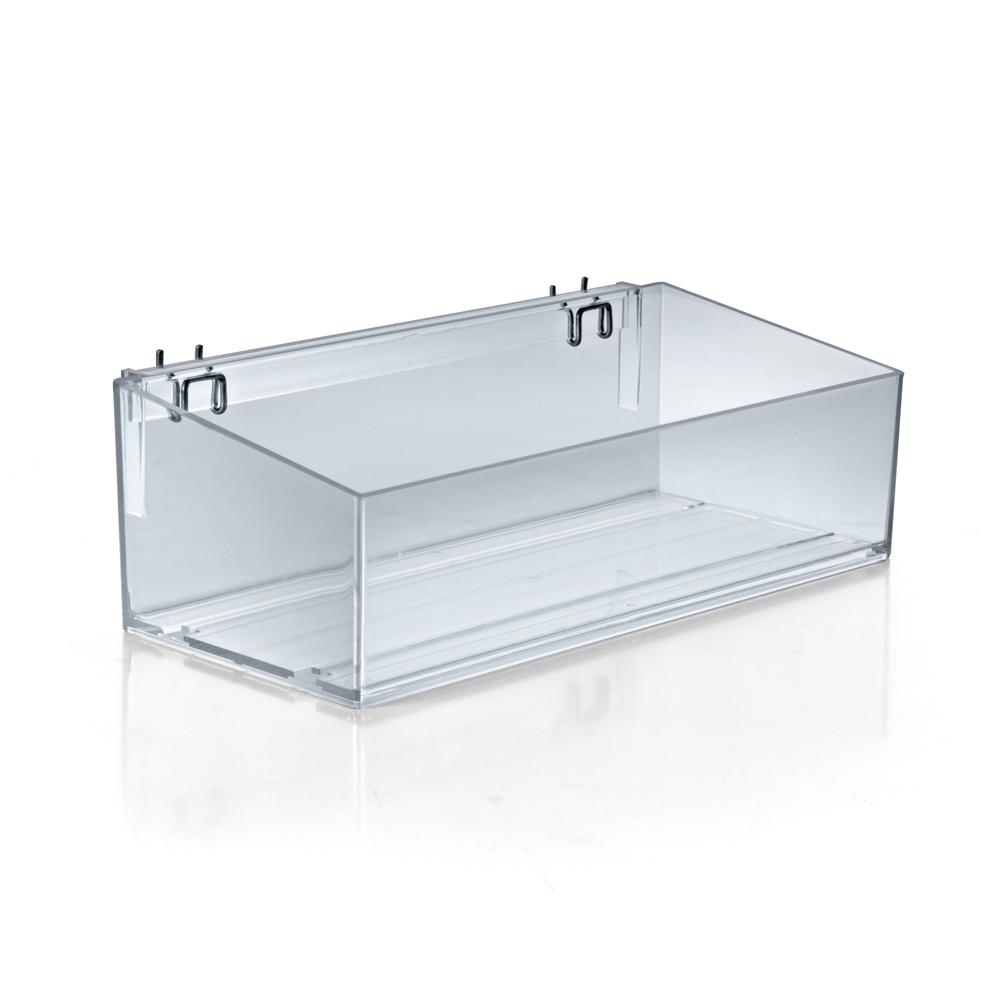 Azar Displays 16 in. W x 7 in. D x 4 in. H Clear Bin Divider Tray with
