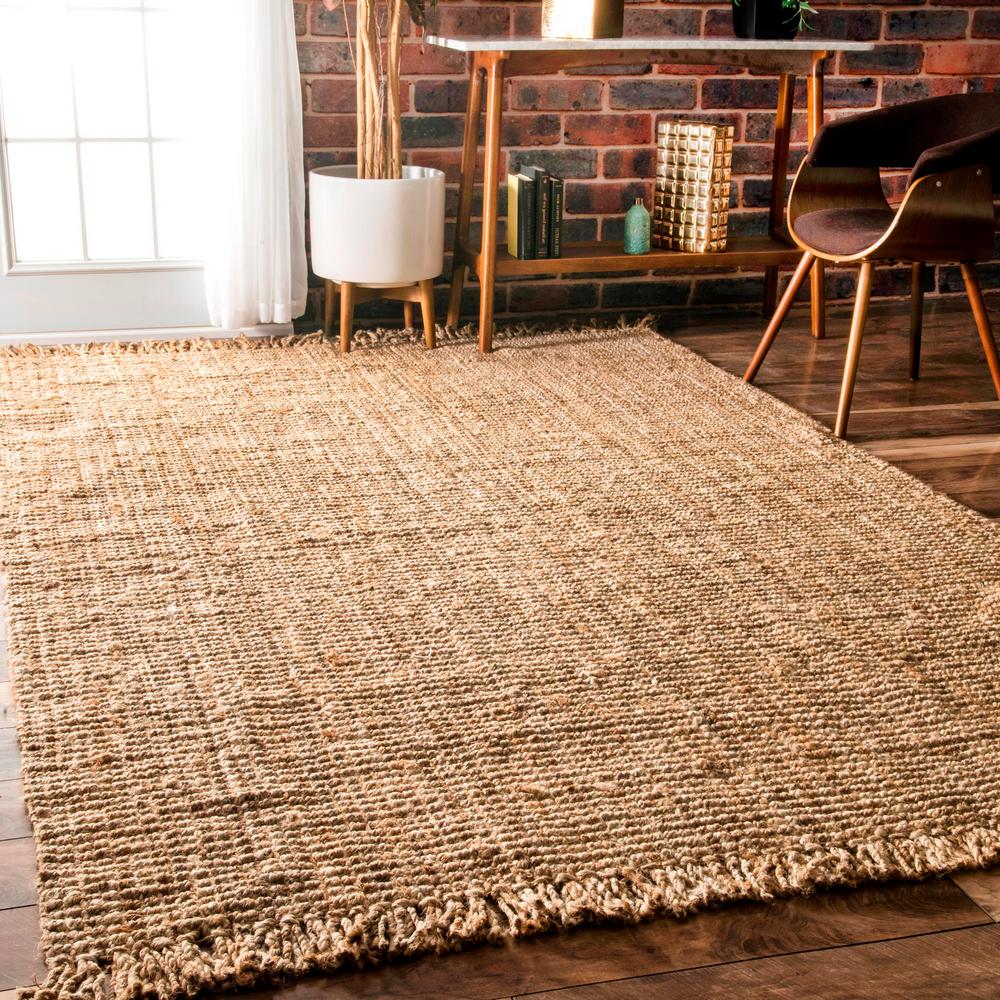 Nuloom Natura Chunky Loop Jute Tan 8 Ft X 10 Area Rug Nccl01