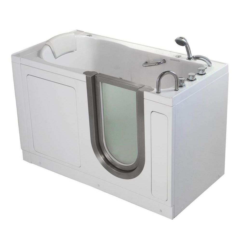 Ella Deluxe 55 in. Acrylic WalkIn Whirlpool Bathtub in White with