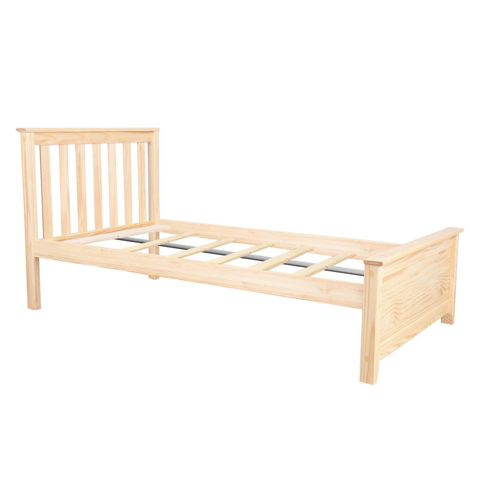 Max Lily Natural Twin Size Single Bed 180210 001 The Home Depot Max Lily Natural Twin Size Single Bed