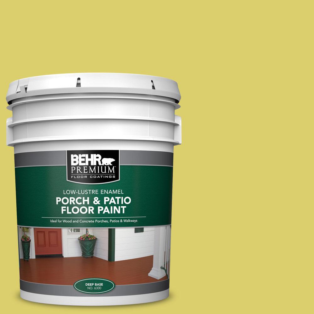 Behr Premium 5 Gal P340 4 Lime Tree Low Lustre Enamel Interior Exterior Porch And Patio Floor Paint