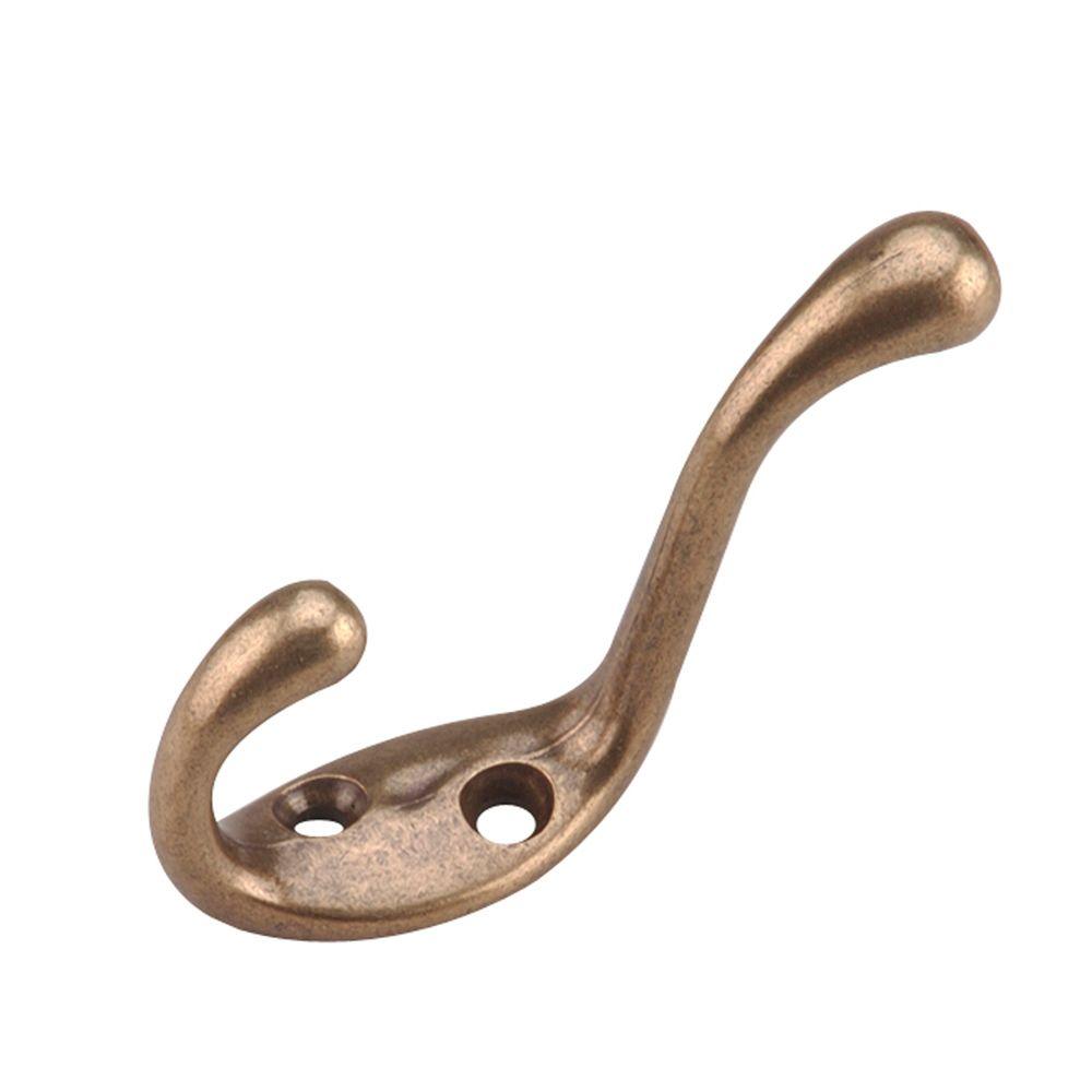 Richelieu Hardware 3-1/2 in. Antique Brass Heavy Duty Coat Hook-235ABV