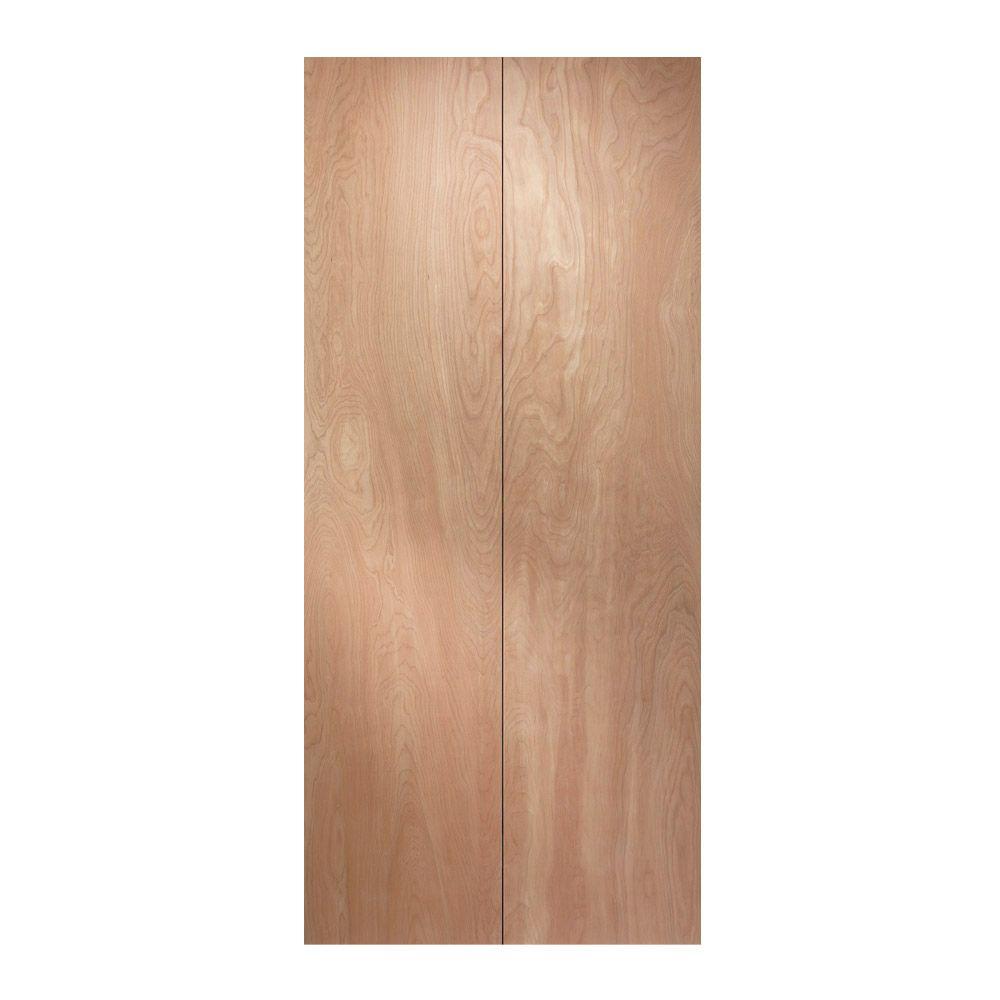 JELDWEN 24 in. x 80 in. Birch Unfinished Flush Wood Closet Bifold